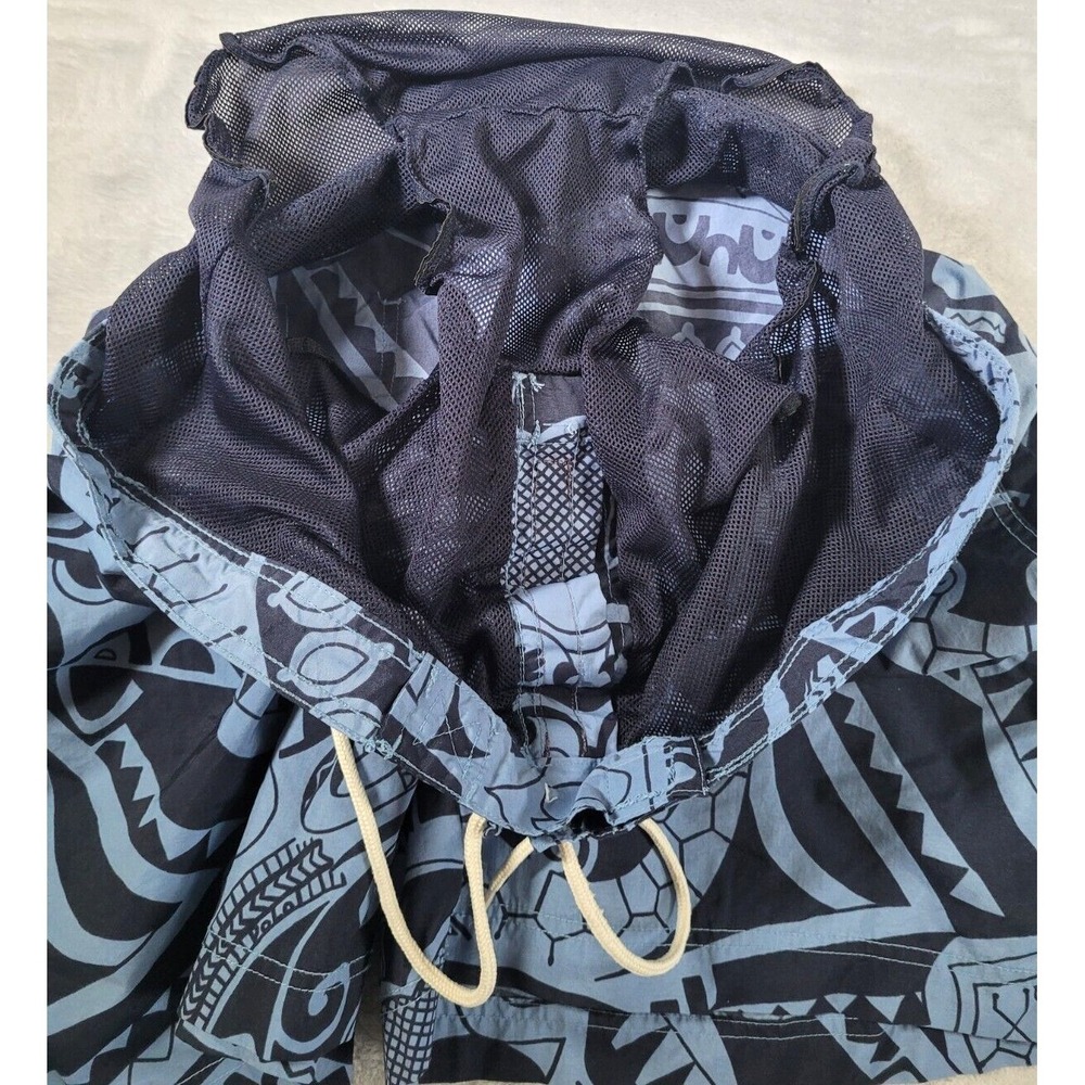 Polo Sport Swim Shorts Mens XL Blue Tiki Pattern All Over Print AOP Mesh Lined - Picture 10 of 11